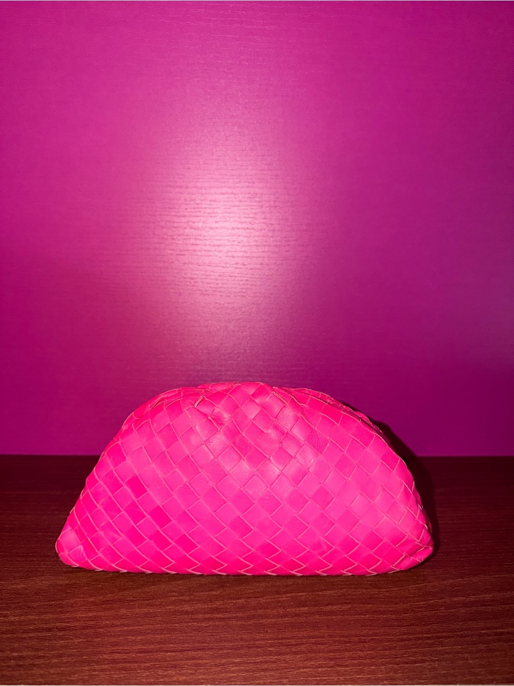 Bottega Veneta Pink Intrecciato Pouch Clutch